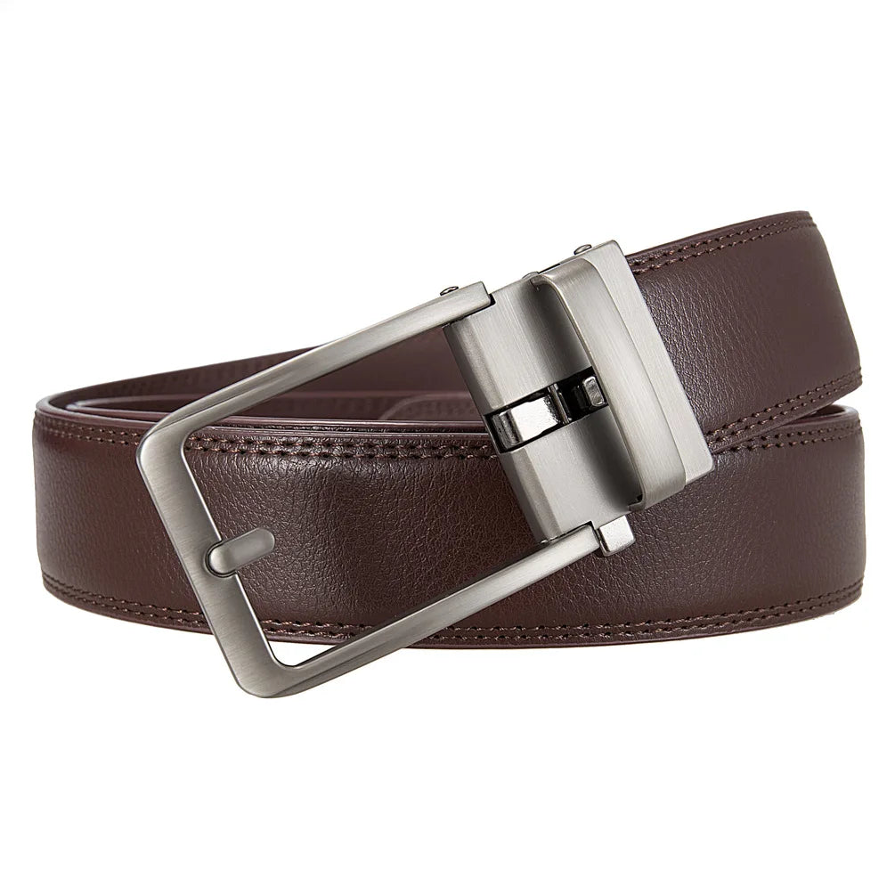 Fashion Automatic Buckle Men's Belt Men's Genuine Leather Belt Luxury Designer Black Brown 3.5 cm Ratchet Belt for Men