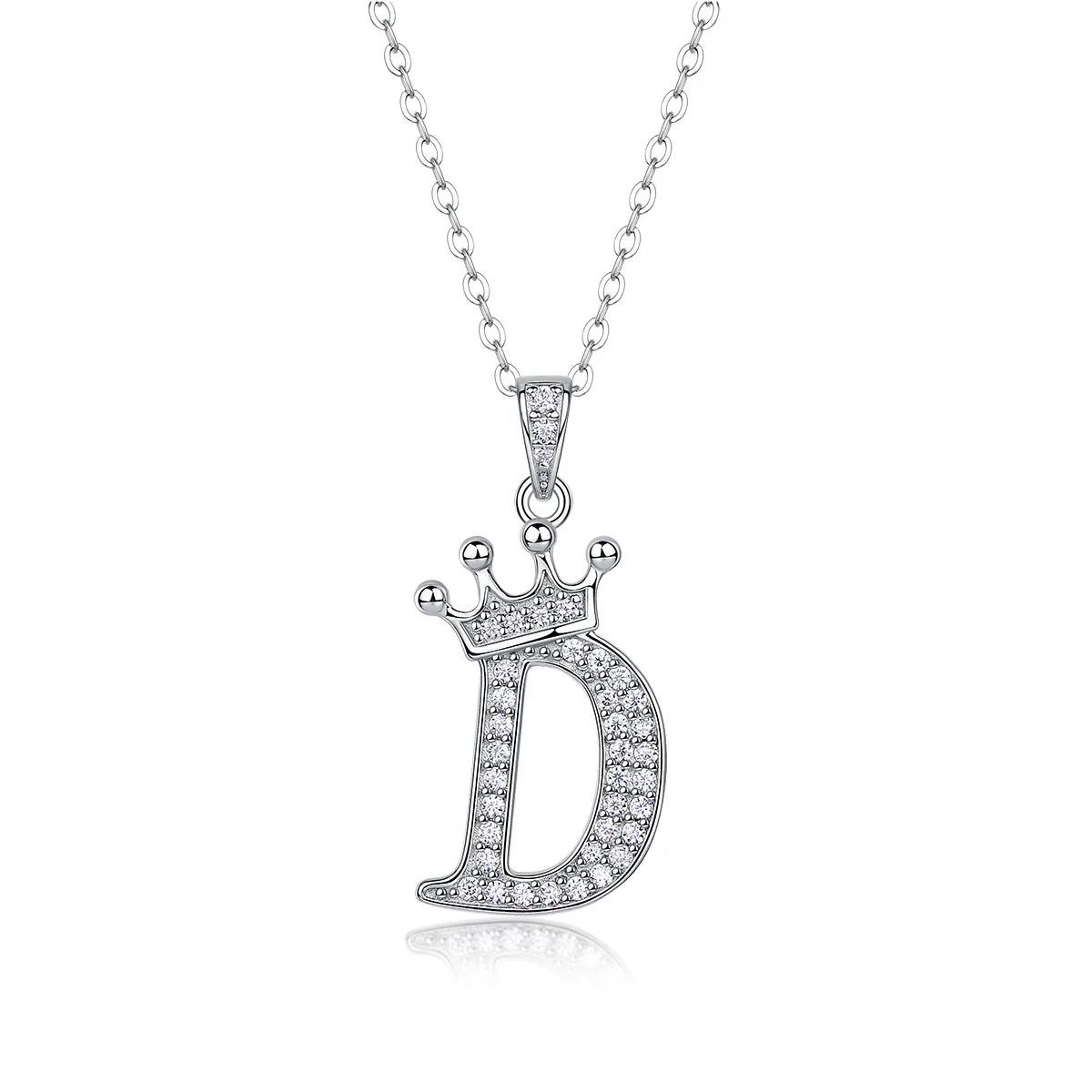 925 Silver Initial Necklace Sparkling Full Moissanite Diamond Pendant Charm Necklaces for Women Letter Name Choker Jewelry Gift