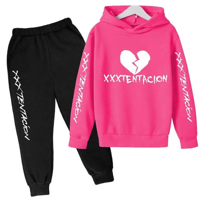 Kids Spring Hip Hop Star Print Tracksuits 4-14 Year Boys Girls Fashion Streetwear rap Hoodie+Pants Outfits Sets Children Clothes