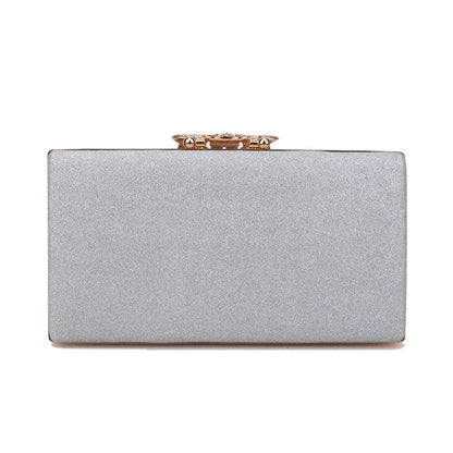 Sequined Fashion Women Evening Bags Crown Metal Chain Shoulder Day Clutch With Rhinestones Wedding Party Handbags