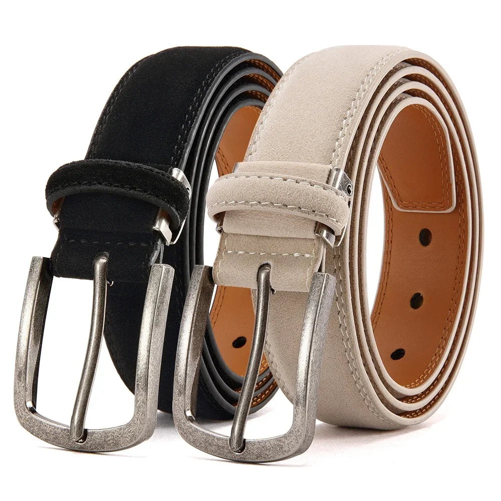 Men Belts High Quality PU Leather LONG Large Pin Buckle Metal Automatic Buckle Male Multi style Belts Strap Male