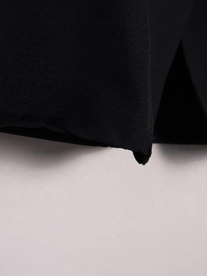 French Style Elegant Retro Stand Collar Black Suit Autumn Winter New Temperament Commute Puff Sleeve Slim Female Coat Tops Trend