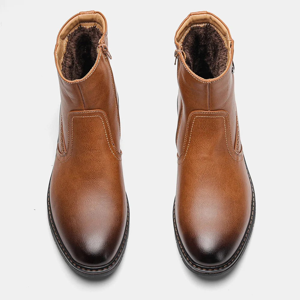 Men Winter Boots Vintage Ankle Warm Men's Winter Shoes #5278