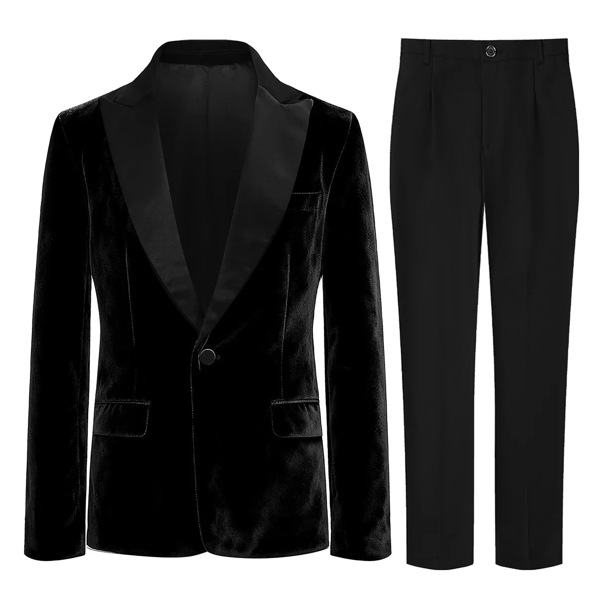 Boys Tuxedo Velvet Blazer Kids Suit Red Christmas New Year Party Gift Clothes Fromal Black  Xmas Birthday Wedding Outifit