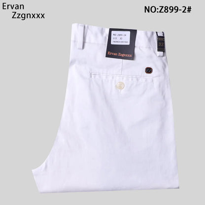 97% Cotton Straight Casual Pants Business formal Black Blue Stretch Mens Trousers Khaki Brown Mens Pants