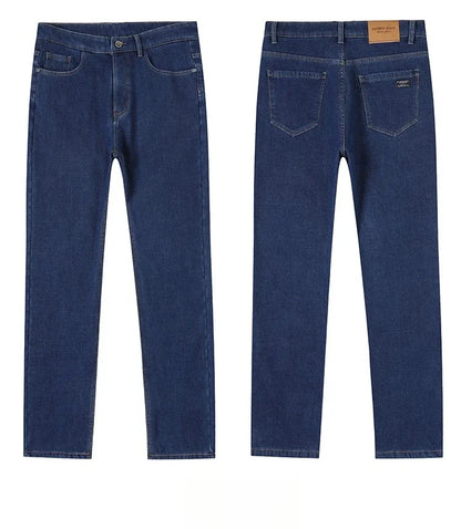 Men's Fleece Lined Thicken Jeans Winter Warm Stretch Slim Fit Denim Pants Comfortable Soft Trousers for Daily Work Wear Clothing