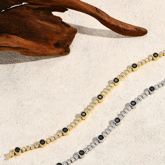 Nouveaux Bracelets Tennis en Moissanite Noire pour Femmes et Hommes, en Argent Sterling 925, Bracelet Rond à Bulles, Cadeau d'Anniversaire, Bijoux