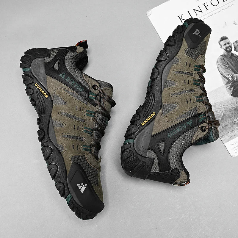 Men's Hiking Shoes Suede Leather Outdoor Shoes Wear-resistant Men Trekking Walking Hunting Tactical Sneakers