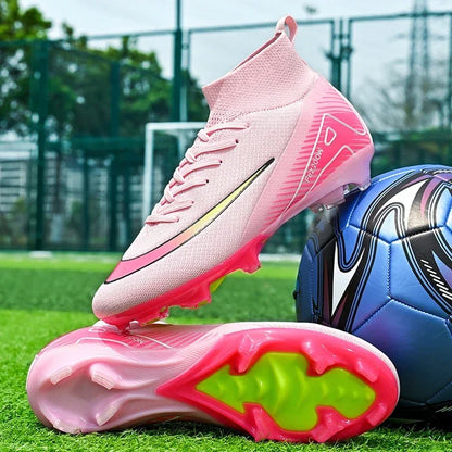 New Men Football Boots Match Long Spikes Soccer Shoes Cleats Boys Comfortable Training Sport Adult Breathable Outdoor Non Slip
