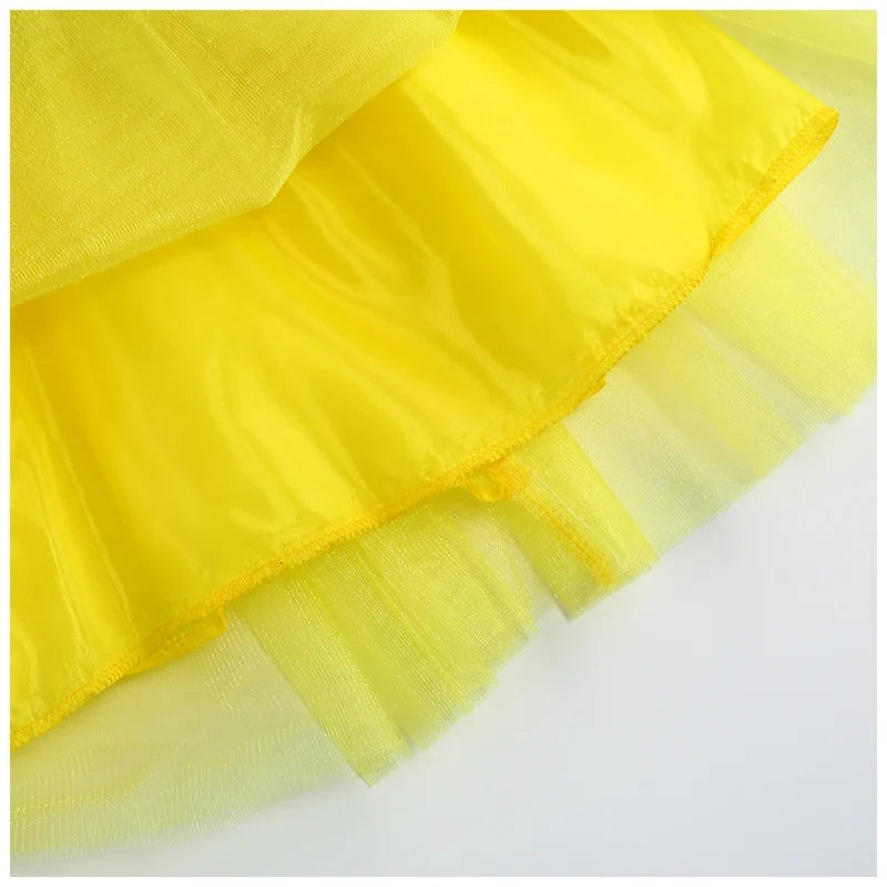 Girl Cosplay Disney Snow White Dress Kids Gown With Cloak Headband Children Princess Dress Up Costume Halloween Party Outfits