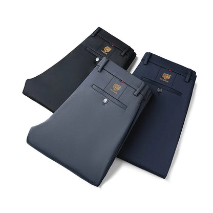 2026 New Summer Thin Embroidery Suit Pants Men Straight Classic Business Work Grey Long Formal Trousers Male Plus Size 29-40 42