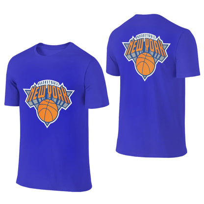 100% Cotton New York Basketball T-Shirt Men's Double Sided T Shirt Men O-Neck Summer Shirts Tops Oversized