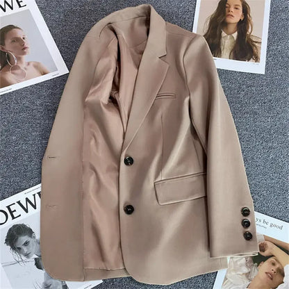 Coats for Women Solid Loose Blazer Woman Spring Autumn Jacket Korean Luxury Clothing In Promotion Outdoor Modern Bags Outerwears