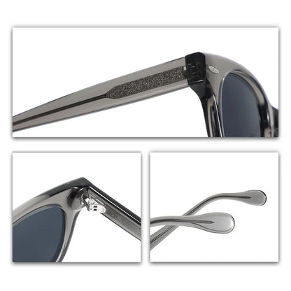 Transparent Grey Acetate Sunglasses Vintage Rivet UV400 Non Polarized Lens High Quality Unisex Sun Glasses