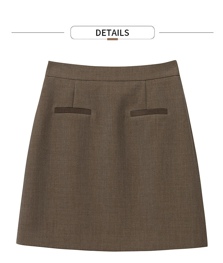 Mini Skirt 2026 Spring New Elegant Commuter Versatile Short Skirt A-Line Color-blocking Splicing Women's Clothing 12621021