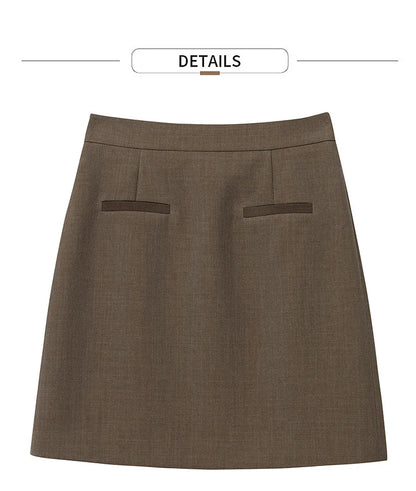 Mini Skirt 2026 Spring New Elegant Commuter Versatile Short Skirt A-Line Color-blocking Splicing Women's Clothing 12621021
