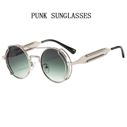 Punk Sunglasses For Men Designer Vintage Round Steampunk Fashion Glasses Retro Sunglasses Women 2024 Gafas De Sol Hombre Lunette