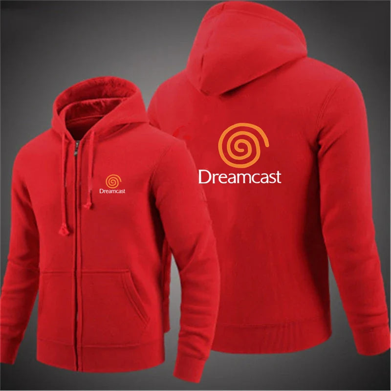 New Dreamcast Sega Autumn Men Sweatshirts Long Sleeve Jacket Hoodie Zipper Closure Jacket Male Hoodies Slim Fit Male Clothing