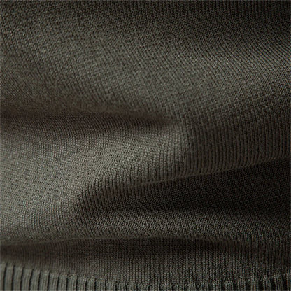 Premium Solid Color Polo Men Slim Fit Zip Long Sleeve Luxury Textured Fabric Business Casual Mens Sweatshirt