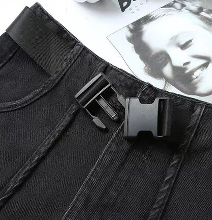 Punk Womens Denim Shorts Cargo Black Biker Short Pants For Women To Wear With Waist Pocket Outdoor Offer High Quality Hot Jeans