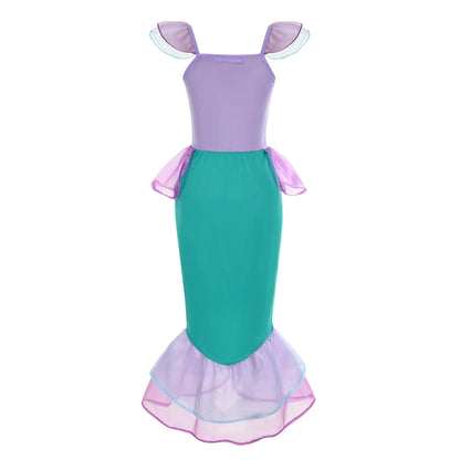 Kid Purple Mermaid Dress Princess Costume Perform Clothes Baby Girl Birthday Party Christmas Cosplay Dress Suit for Girls