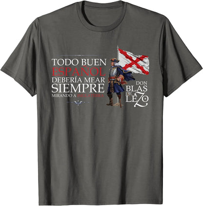 Blas De Lezo Frase Camiseta Men T-Shirt Short Sleeve Casual 100% Cotton O-Neck Summer Men's Clothing