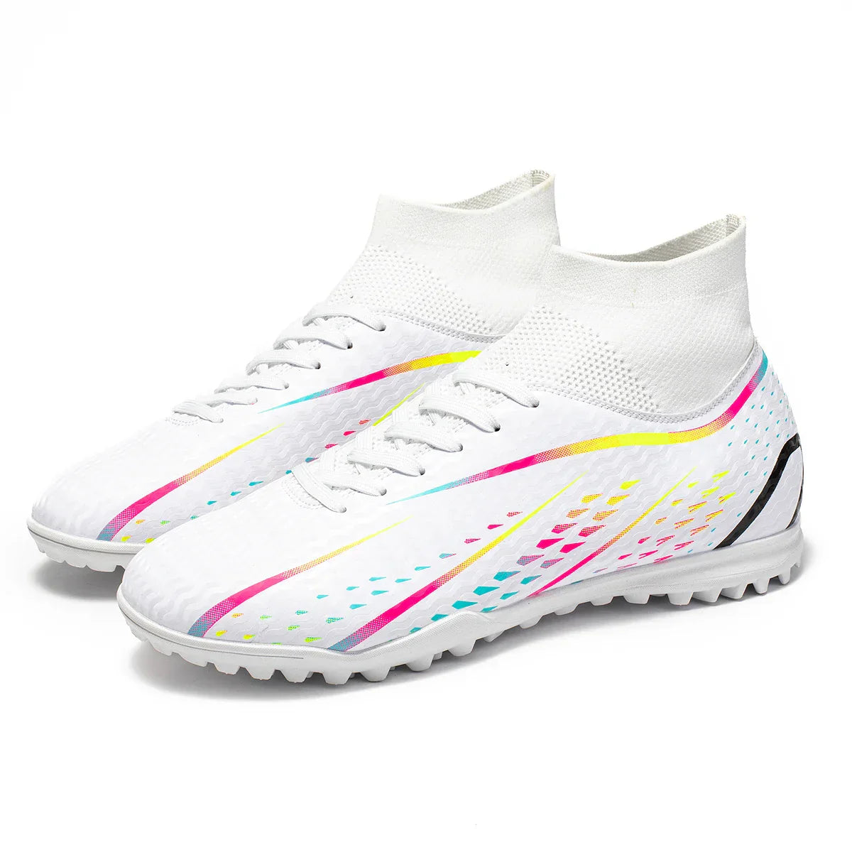 Classic TF Turf football shoes PU Fabric Comfort Upper Rubber Abrasion Resistant Sole Unisex Kids Sports Sneakers