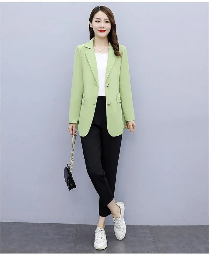 Spring Autumn Office Lady Blazer For Women 2025 Long Sleeve Slim High Quality Blazers Mujer Coats Jacket Winter Clothing Outwear