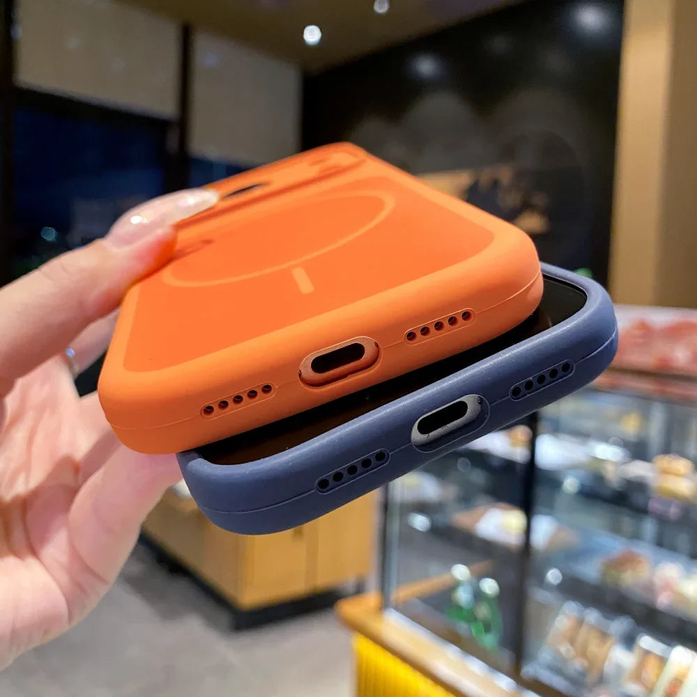 Original Silicone Candy Color for Magsafe Case for iPhone 17 Pro Max 16 15 14 13 Pro Max Magnetic Shockproof Soft Full Cover