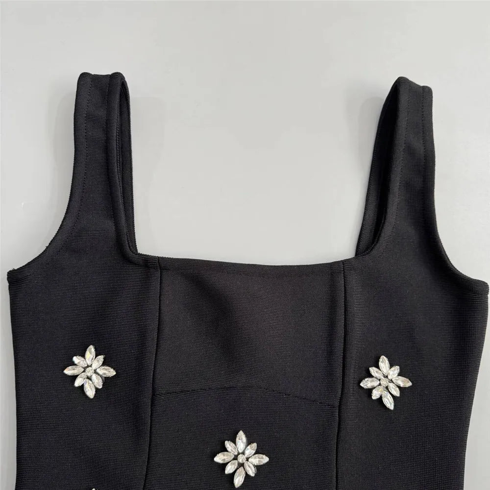 Women Sexy Ruffles Summer Clothing 2025 New Sleeveless Bandage Dress Club Party Mini Dresses