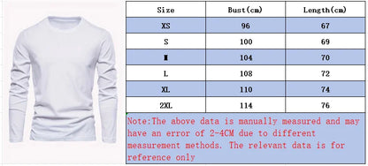 Men's 100% pure cotton loose and comfortable sports and leisure Brooklyn print round neck long sleeved T-shirt top