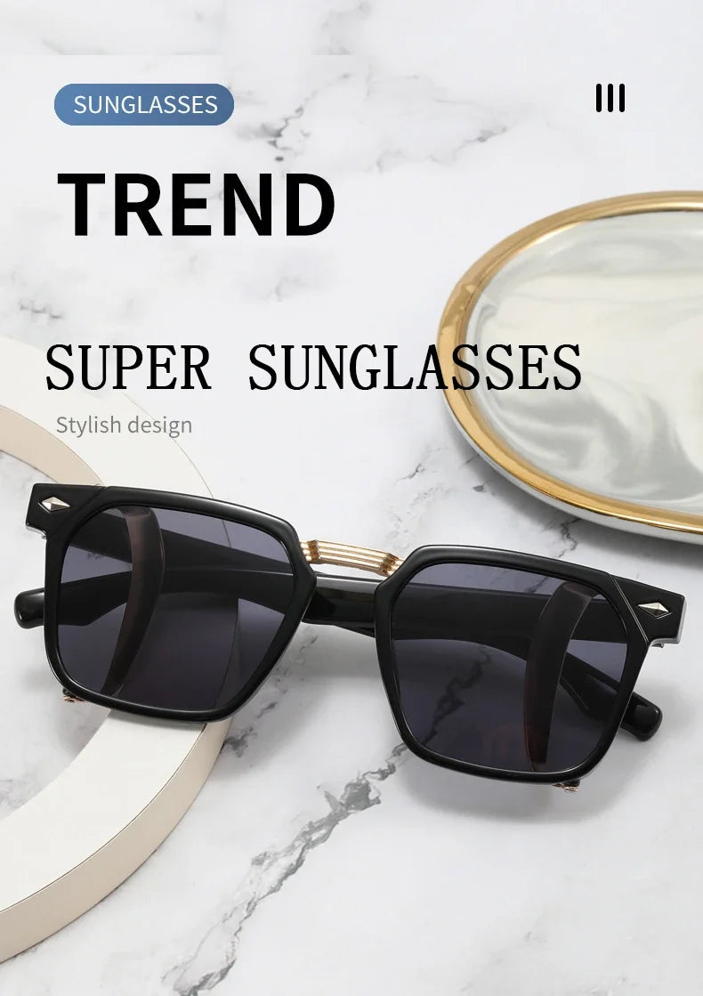2023 Fashion Punk Sunglasses For Men Vintage Square Steampunk Glasses Luxury Sunglasses Women Trending Sonnenbrille Gafas De Sol