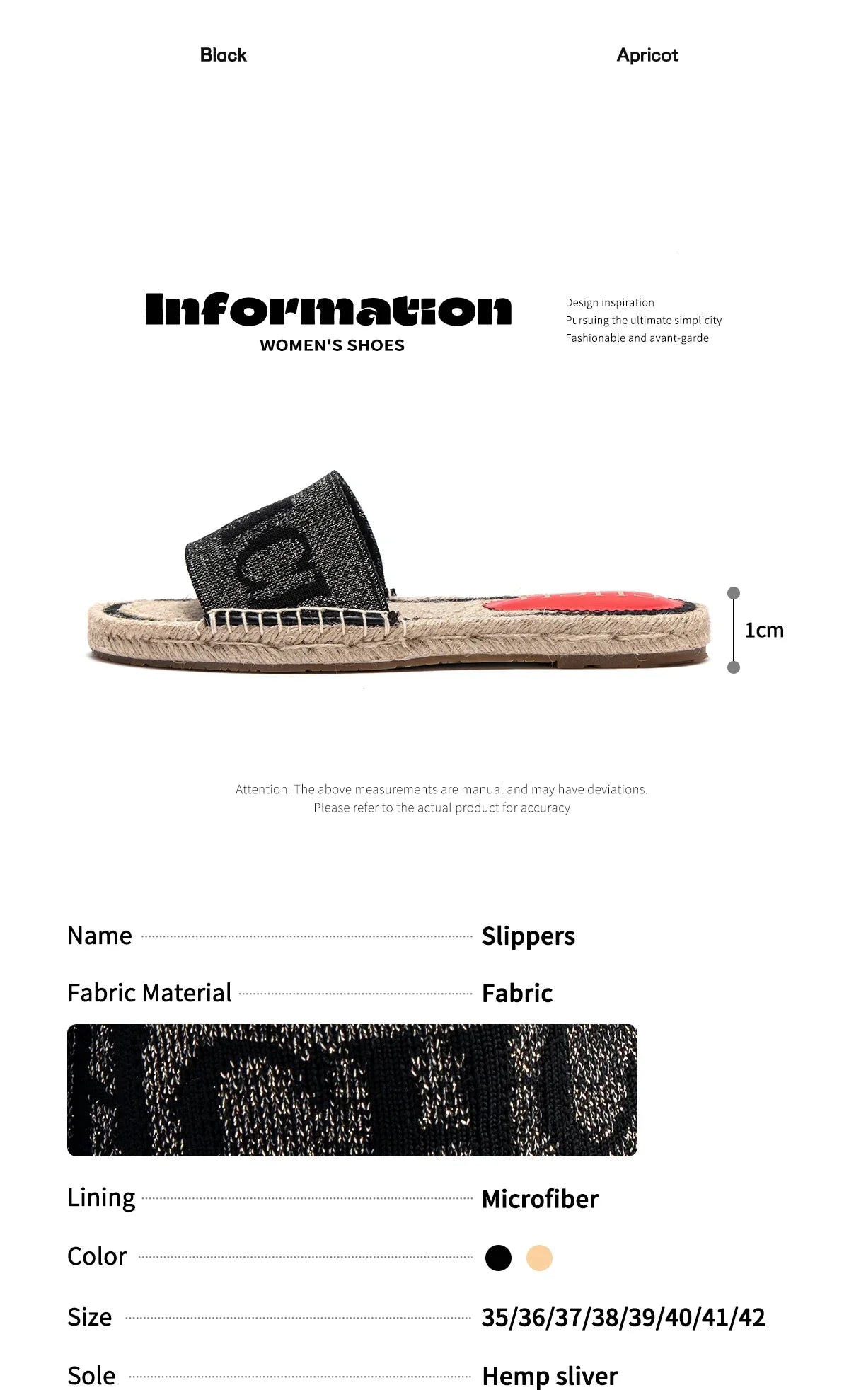 Slippers Women's  Simple and Comfortable Handmade Hemp Bottom Sandals Beach shoes