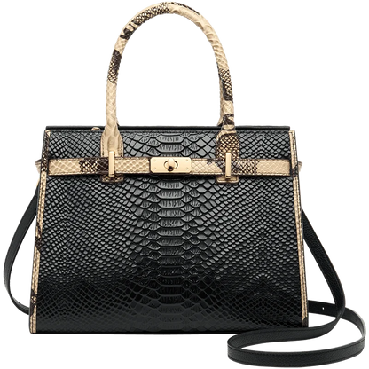 Hot Brand 100% Genuine Leather Single Shoulder Bag Business Women  Black Animal Pattern Purses High End Totes#YC350