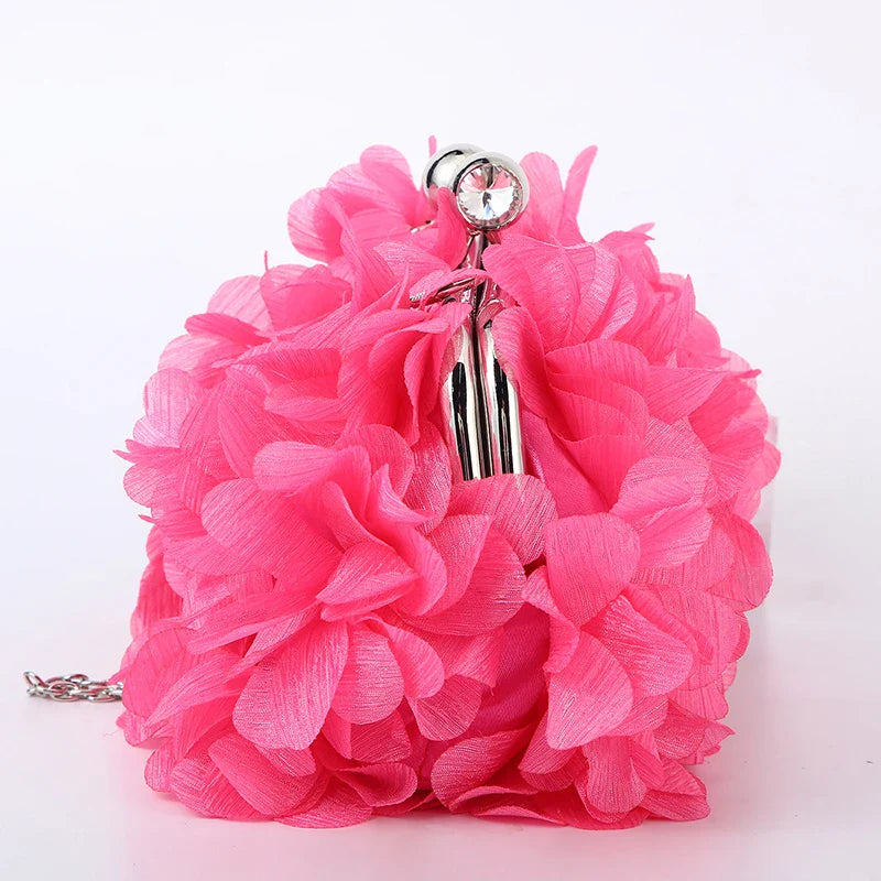 Flower Dinner Purse Designer Floral Chain Crossbody Bride Handbag Clutches Woman Petal Evening Party Clutch Wedding Dress Bag