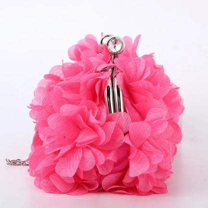 Flower Dinner Purse Designer Floral Chain Crossbody Bride Handbag Clutches Woman Petal Evening Party Clutch Wedding Dress Bag