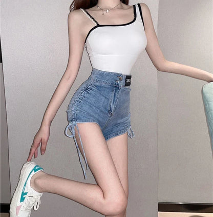 Sexy Womens Denim Shorts Tight High Waist Skinny Short Pants for Women To Wear Jeans Booty Korean Style Low Price Elasticty Hot