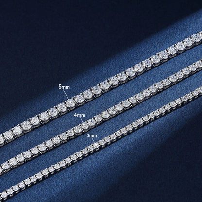 Real 2-5mm Full D Color Moissanite Tennis Neck Chain Necklace for Woman Man 925 Silver GRA Certified Party Bridal Necklaces
