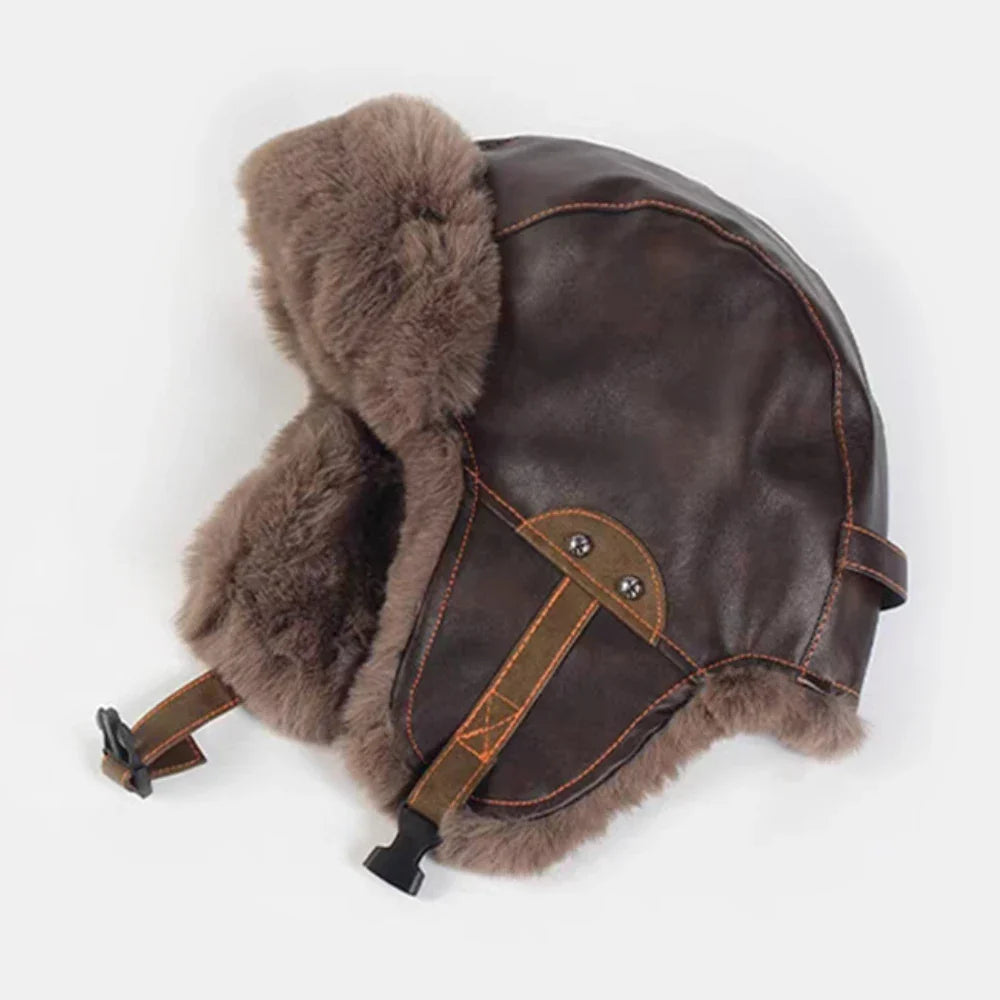 Bomber Hat New PU Leather Winter Hats for Men Women Waterproof Snow Ski Trapper Earflap Cap Male Female Russian Fur Hats