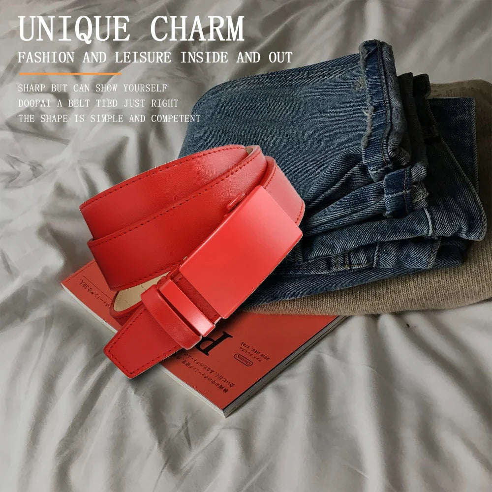 Men's High-quality Buckle Jeans Cowhide Casual Belt Business Denim Belt Men's Fashion Designer 2025 New Style