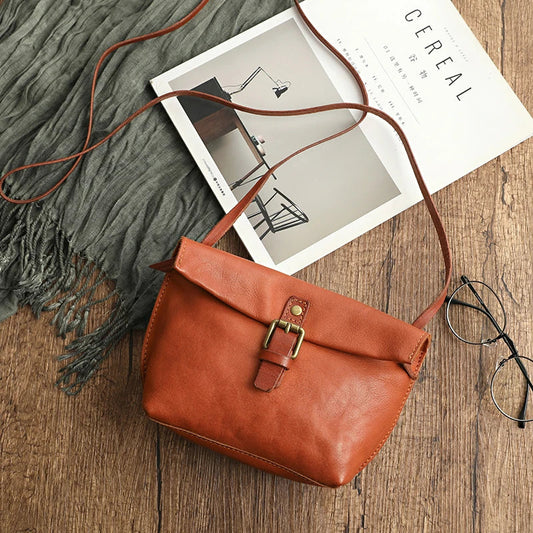 Soft Genuine Leather Women Messenger Bag Female Real Leather Crossbody Shoulder Bags Small Handbag Retro Phone Bag for Girls
