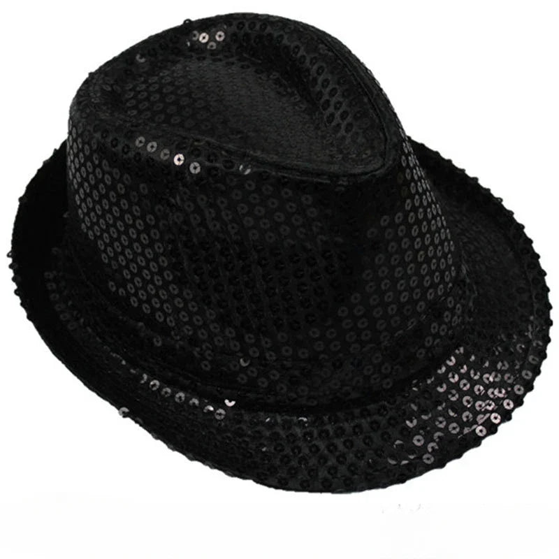 British Top Jazz Hat Bucket Hat Men Women Stage Performance Sequin Hat Shining Christmas Fedoras Party Parent  Hat Hollween