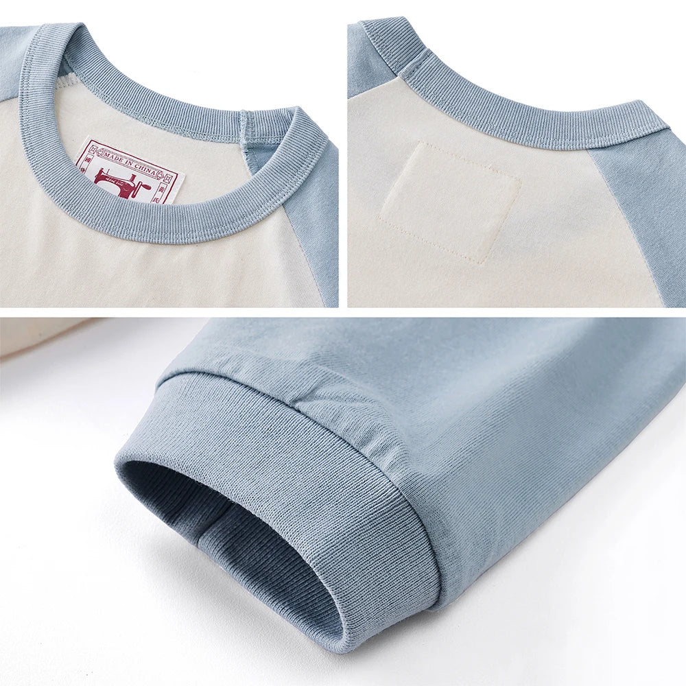 Amekaji Vintage Long Sleeve T Shirt Men Women Spring Autumn New Round Neck Raglan Sleeve T-shirt Retro Casual Bottoming Top Tees