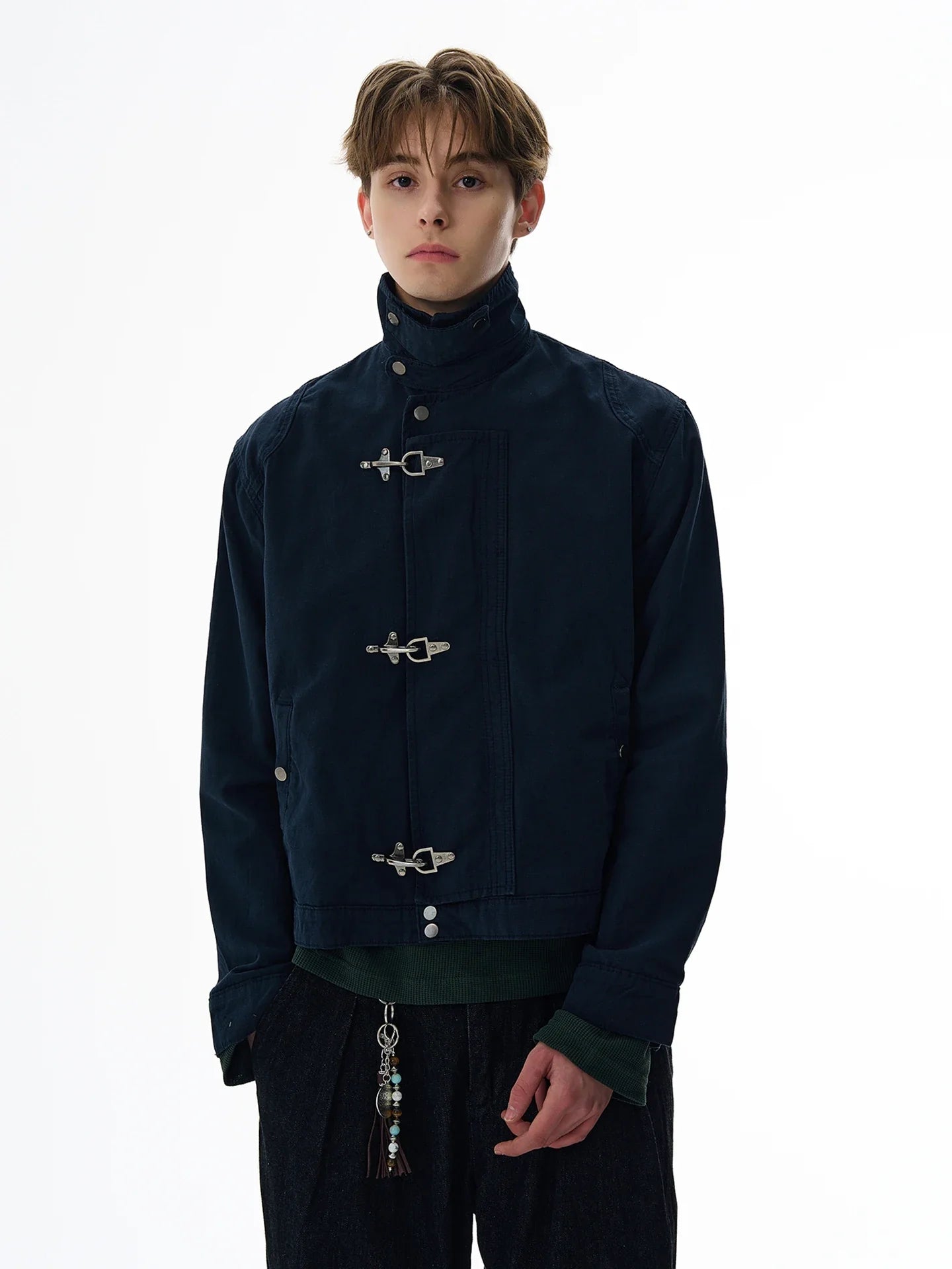 Harajuku Retro Black Gothic High Street Airplane Buckle Jacket for Men and Women Korean Fashion Y2k American Retro Casual Jacket