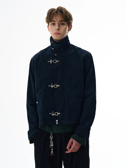 Harajuku Retro Black Gothic High Street Airplane Buckle Jacket for Men and Women Korean Fashion Y2k American Retro Casual Jacket