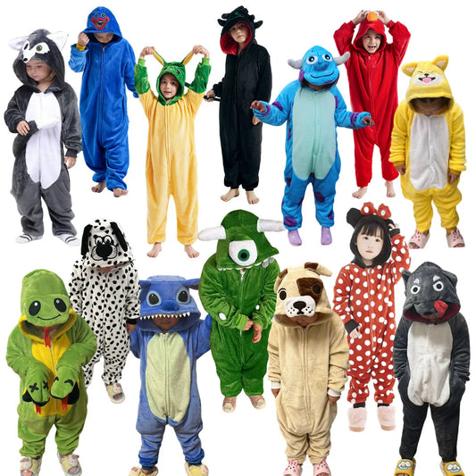 Cartoon Kigurumi For Kids Animal Onesies Children Pyjamas Halloween Cosplay Costumes