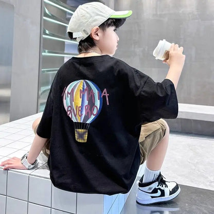 Printing Clothes for Boy Summer Set 2025 New Children's Clothing Boys Kids Top Bottom Elementary Student Men's T-shirts Korean