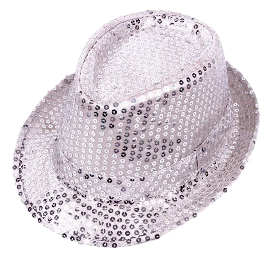 British Top Jazz Hat Bucket Hat Men Women Stage Performance Sequin Hat Shining Christmas Fedoras Party Parent  Hat Hollween