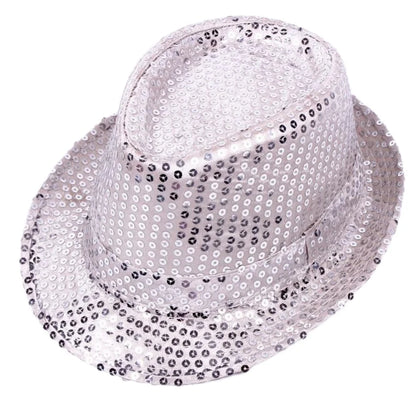 British Top Jazz Hat Bucket Hat Men Women Stage Performance Sequin Hat Shining Christmas Fedoras Party Parent  Hat Hollween