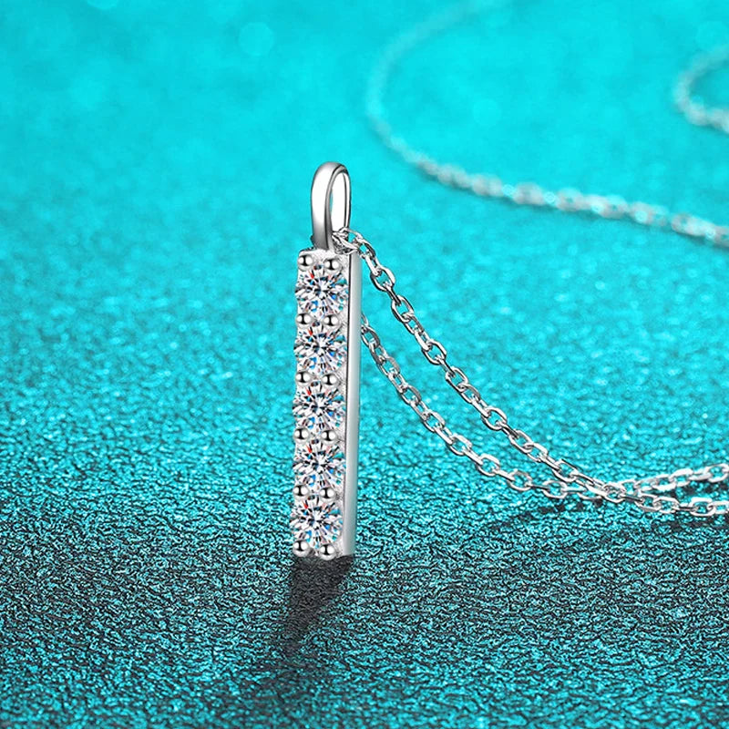 D Color 5 Gems Full Moissanite Necklace for Women Man Sparkling Lab Created Diamond Pendant S925 Sterling Silver 925